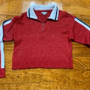 AEO Quarter Zip Sweater with Stripe